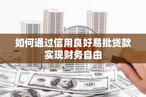 佛山如何通过信用良好易批贷款实现财务自由