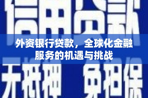 佛山外资银行贷款，全球化金融服务的机遇与挑战